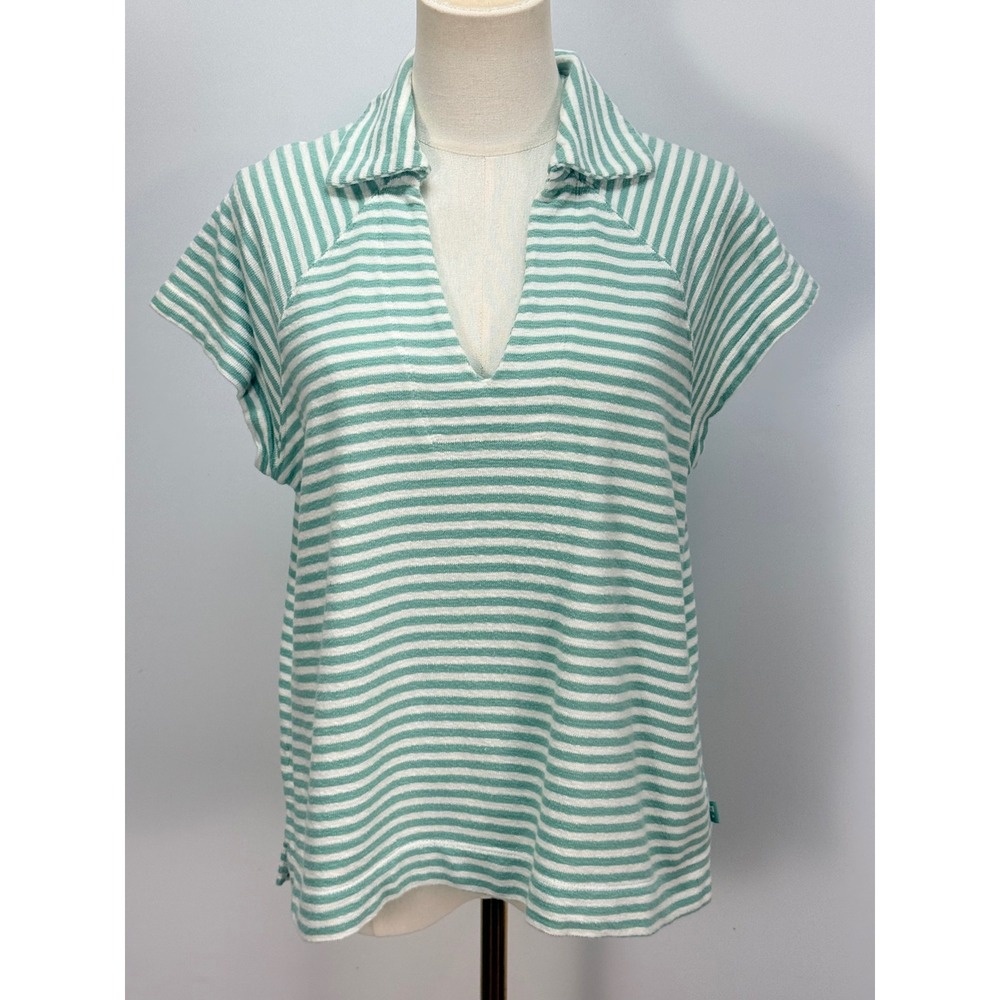 Free Assembly Striped T-Shirt Bundle Yellow Ringer Tee & Green V-Neck Terry Top - Picture 3 of 16